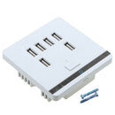 USB 6-Port 3.4A Wall Charger Outlet Power Faceplate Socket Plate Panel