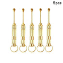 5XPortable Easy Carry Outdoor CampingBrassToothpick To Ear I2G8 Multi-funct S9A7