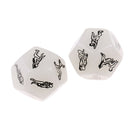 2pcs  Erotic D12 Dice Dice Game For Friends Couple Games - White