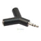 2pcs 3.5mm Stereo Audio Jack Earphone Headphone 2 Way Y Splitter Adapter Keyring