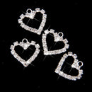 20pcs Rhinestone Crystal Heart Pendent For Jewelry DIY Craft