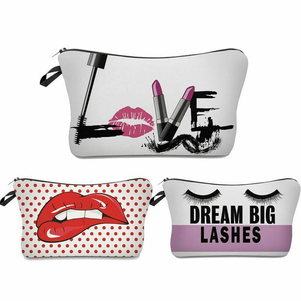 Roomy Cosmetic Bag,3 Piece Set Waterproof Toiletry Pouch Makeup With Zipper W1F4