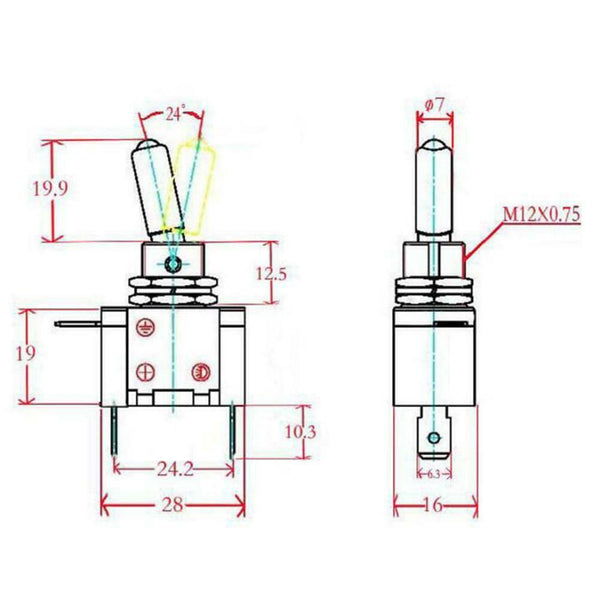 Car Illuminated LED Toggle Switch Control ON/OFF+Aircraft Missile Cover (B)