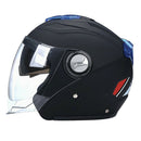 Flip Up Motorcycle Helmets Dual Visor Sun Shield Open Face Helmet Black