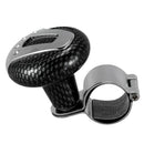 Carbon Fiber Pattern Car Help Round Hand Crank Steering Wheel Knob A5E5