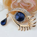 Tears of Angel Eyeball Diamond Brooch Eyelashes Crystal Pin Jewelry Scarves