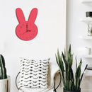 Nordic Style Rabbit Wall Clock Silent Wooden Clock For Home Living Room Sui O3J9