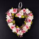 Heart Shaped Artificial Flower Wreath Door Decoration Hanging Wreaths with