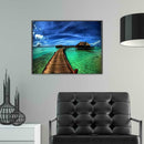 5D DIY Full Drill Diamond Painting Sea Boardwalk Cross Stitch Embroidery