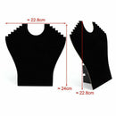 Black velvet jewelry necklace display stand + carton 24x23cm W2H6