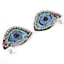 1Pair Rhinestone eye Beaded Patch for Clothing Sewing on Beading Applique BX