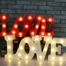 2Pcs LED Lights with Letters Love and Heart Battery Operated for Proposal
