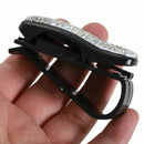 Auto Fastener Clip White Rhinestone Diamond Car Sun Visor Glasses Sunglasse