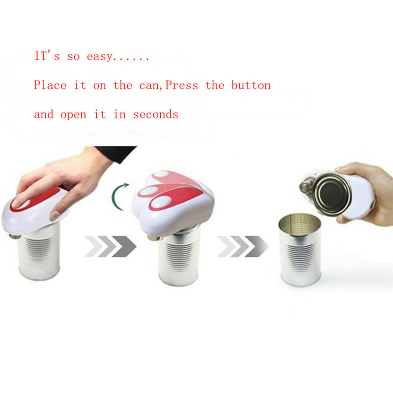 2x  Automatic One Touch Electric Can Opener No Sharp Edge Battery Powered Can