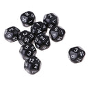 10pcs 16 Sided D16 14mm Acrylic Opaque Dice for Role Playing Game RPG Black