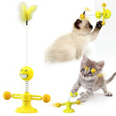 Funny Spring Suction Cup Cat Toys Elastic Feathers Cat Stick Pet Supplies A