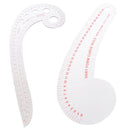 2pcs French Curve Ruler Spline Design Measure Sewing Tool for Pattern Making