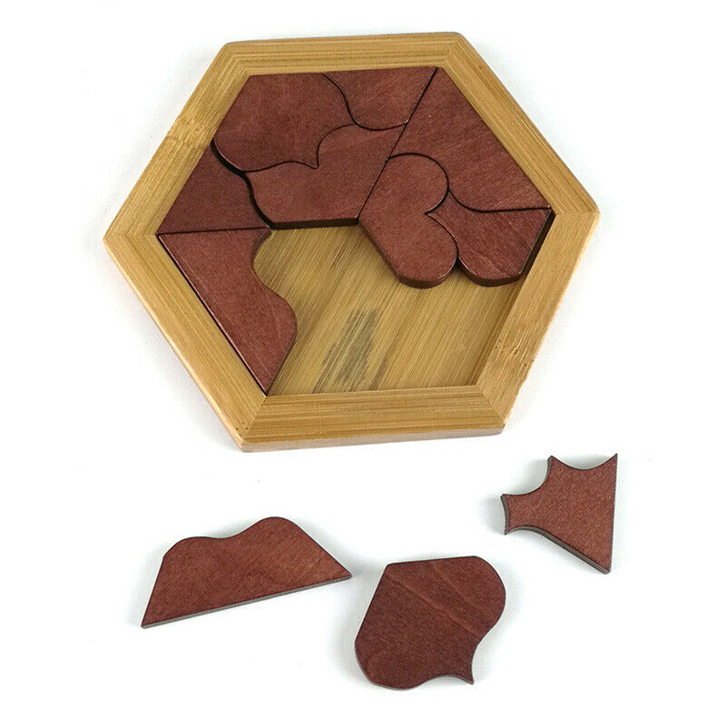 Wooden Tangram Jigsaw Board Educational Early Learning Wood Puzzles Game To M6R9
