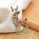 Fashion Lovely Sika Deer Animal Brooch Pin Enamel Wedding Costume Jewelry Xmas
