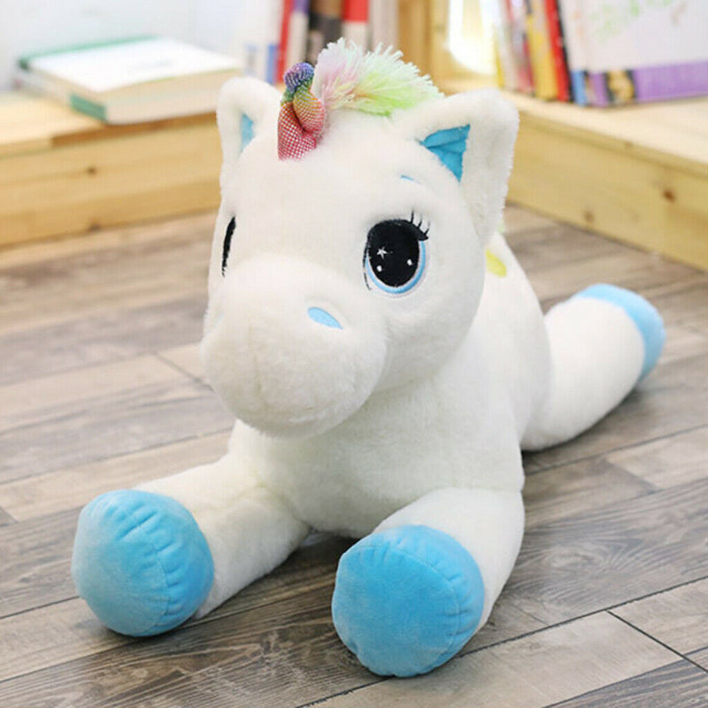 Cute Rainbow Unicorn Plush Soft Toys for Kids Girl Birthday Gifts Blue