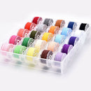 25pcs/Set Bobbins Sewing Machine Spools Case With Colorful Sewing Thread