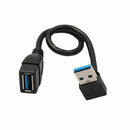 USB 3.0 Right Angle 90degree Extension Cable Male to Female Adapter Cord, 2