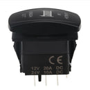 7Pins Boat Car Waterproof Green LED Light Rocker Switch 12-24V SPST On-Off-On
