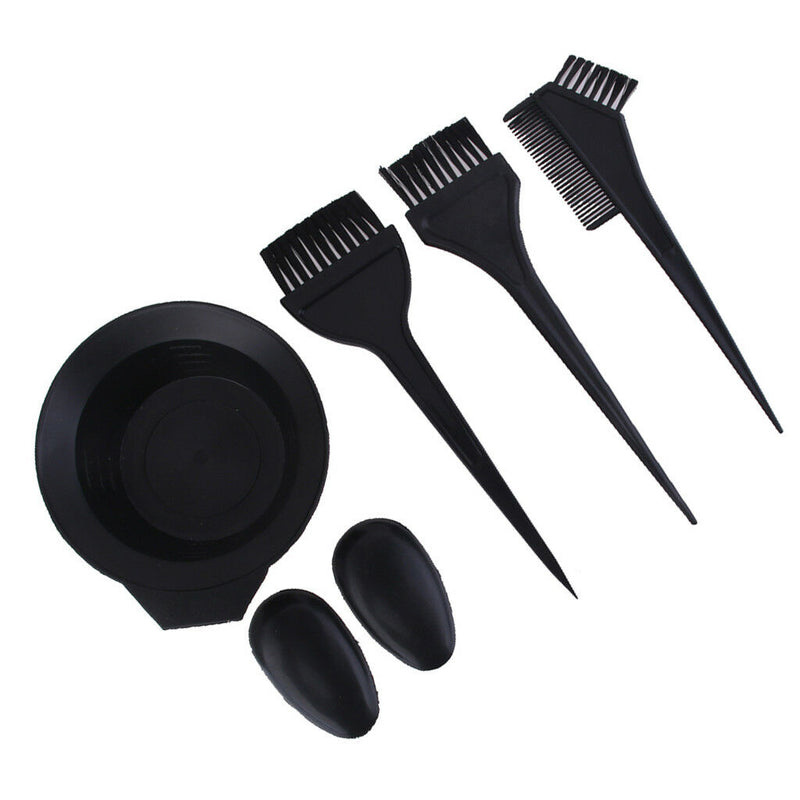7Pcs Salon Hair Dyeing Tools Set Bowl Coloring Brush Combs Bottle Ear Cover
