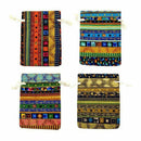 12pc Egyptian Style Jewelry Coin Pouch Print Drawstring Gift Bag Cotton Sac Y1F8