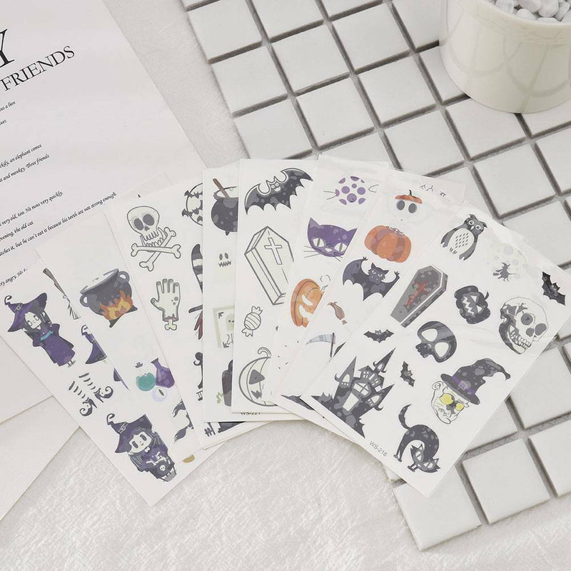 10x Halloween Luminous Tattoo Stickers Waterproof Temporary Tattoo Stickers