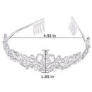 Crystal Tiara Crown Headband Princess Elegant Tiara with Combs for Women Yo Z6C6