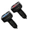 4 in 1 3.1A Dual USB Car Charger Adapter Voltmeter Celsius Red + Blue #gib