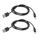 2x USB to 5V DC Power Charger Cable-USB Male to 4.0mmx1.7mm Barrel Connector