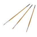 3pcs Wood Handle Round Pointed Tip Paint Brush for Nail Art Face Painting