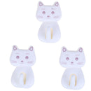 3pcs Self Adhesive Wall Decor Hooks Cute Cat Door Racks Hanger Towel Holder3C