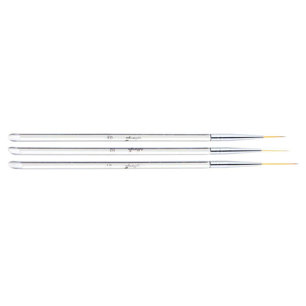 Pack of 3 Professional Nail Art Drawing Painting Pen Brush Detailer Liner Brush