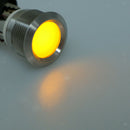Car Motorcycle 12V 19mm Dash Panel Indicator Light with Wrie Leads Yellow