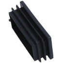 5 Pieces Rectangle Stoppers Tube Blind End Plates 60mm x 30mm Black
