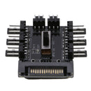 Shelf Adhesive 1 to 8 Channel Hub SATA Power Splitter Design for 12V 3Pin Fan