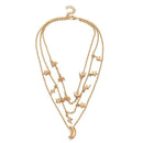 Star Moon Pendant Clavicle Chain Women Multilayer Necklace Jewelry Gift
