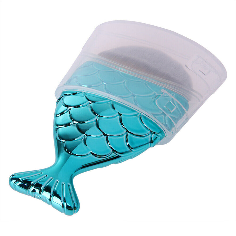 Mermaid Fish Shape Makeup Powder Foundation Blush Contour Brush Tool