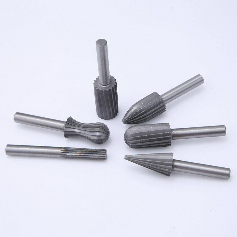 6pcs Carbide Cutter Rotary Burr Set CNC Engraving Bit Rotary File Bur Burr