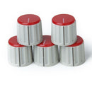 5 x Volume Control Rotary Knobs Red for 6mm Dia. Knurled Shaft Potentiometer