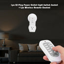 2pcs US Plug Power Outlet Light Switch Socket+1pc Wireless Remote Control