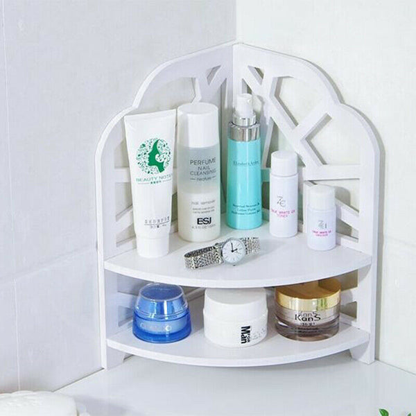Desktop Cosmetics Organizer Bathroom Storage Rack Corner Shelf R6L9