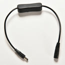 In-Line Power Switch ON/OFF 2.1mm/5.5mm Cable Jack Arduino Plug 12V Economic 3C