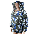 Beekeeping Jacket Veil Bee Protecting Suit Dress Smock Equipment Blue Camo