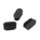 15mm x 30mm Plastic Oval Shaped End Cap Tube Insert Black 24 Pcs