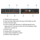 Digital Audio Decoder to Analog 3 Port Optical SPDIF Toslink to L/R RCA 3.5