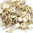 100pcs Mini Golden Triangle D-Ring Picture Photo Frame Hook Hanger 10x20mm Y`US